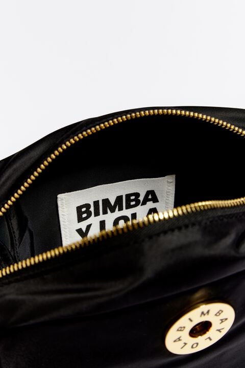 Bimba Y Lola Small Black Padded Nylon Crossbody Bag