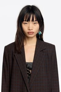 Brown checked tailored jacket