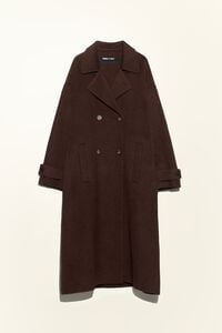 Dark chocolate double-face midi coat