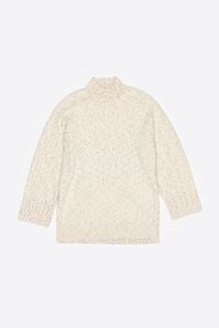 Ivory neps side slits sweater