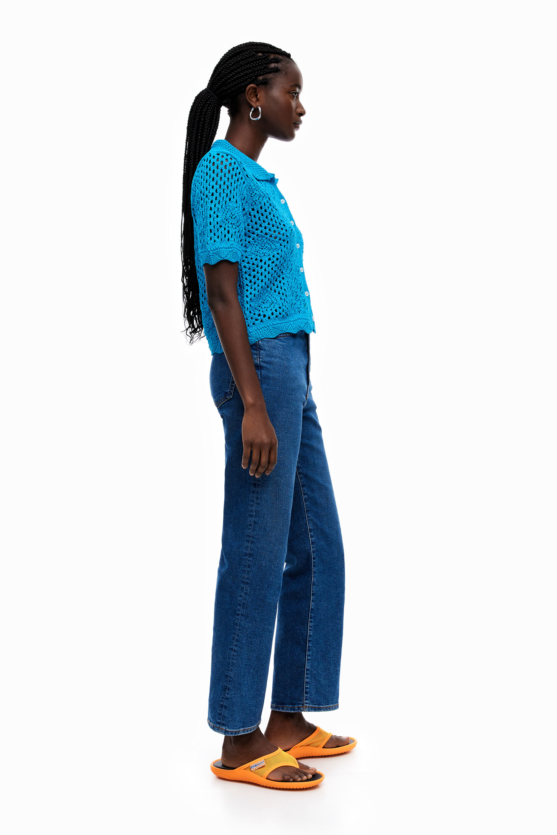 STRAIGHT CROPPED- Jeans dritti blu