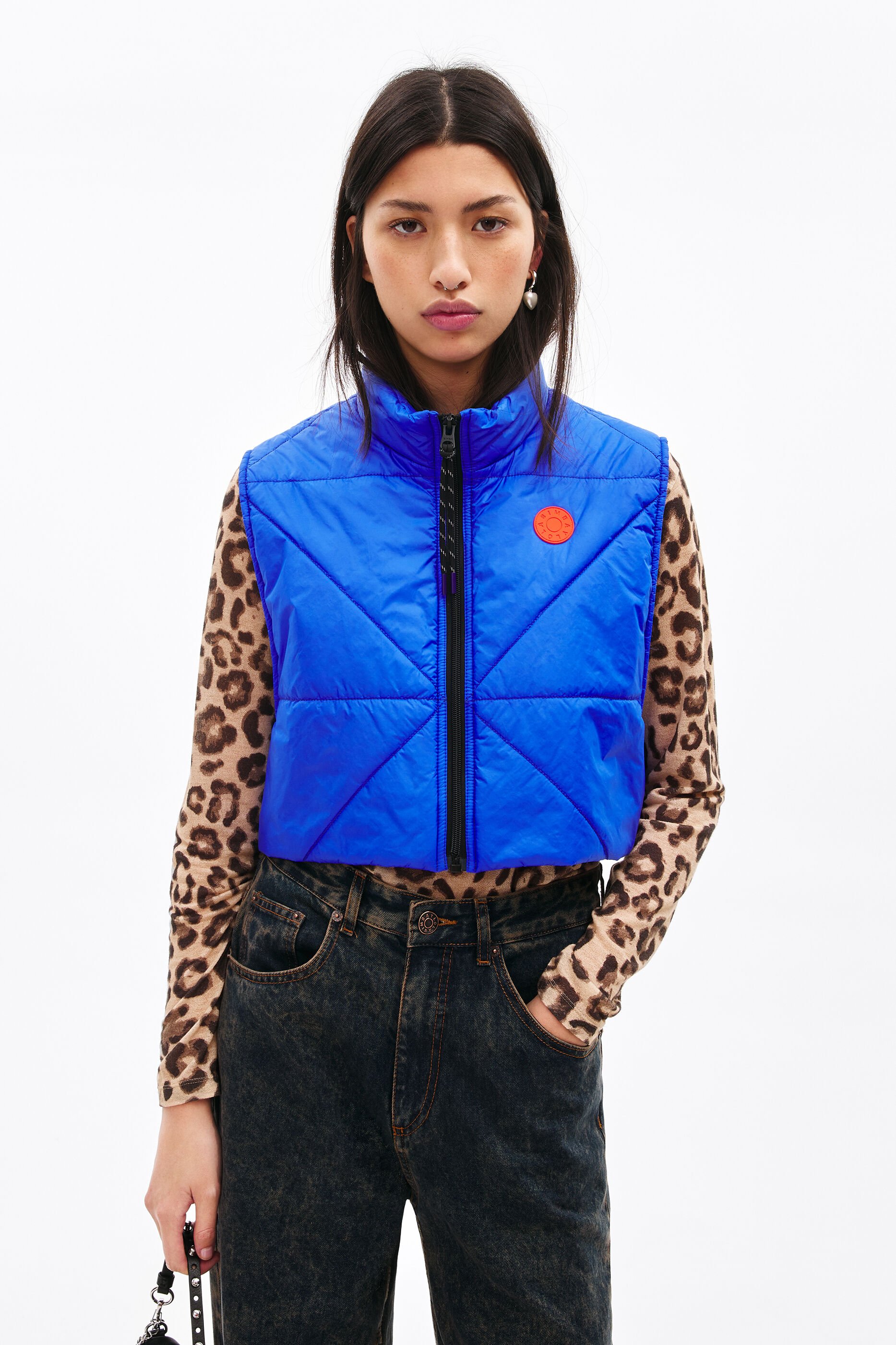 chaleco acolchado azul