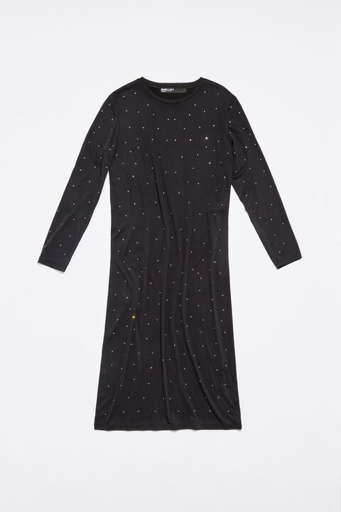 Vestido fluido brillos antracita Vestido fluido brillos antracita