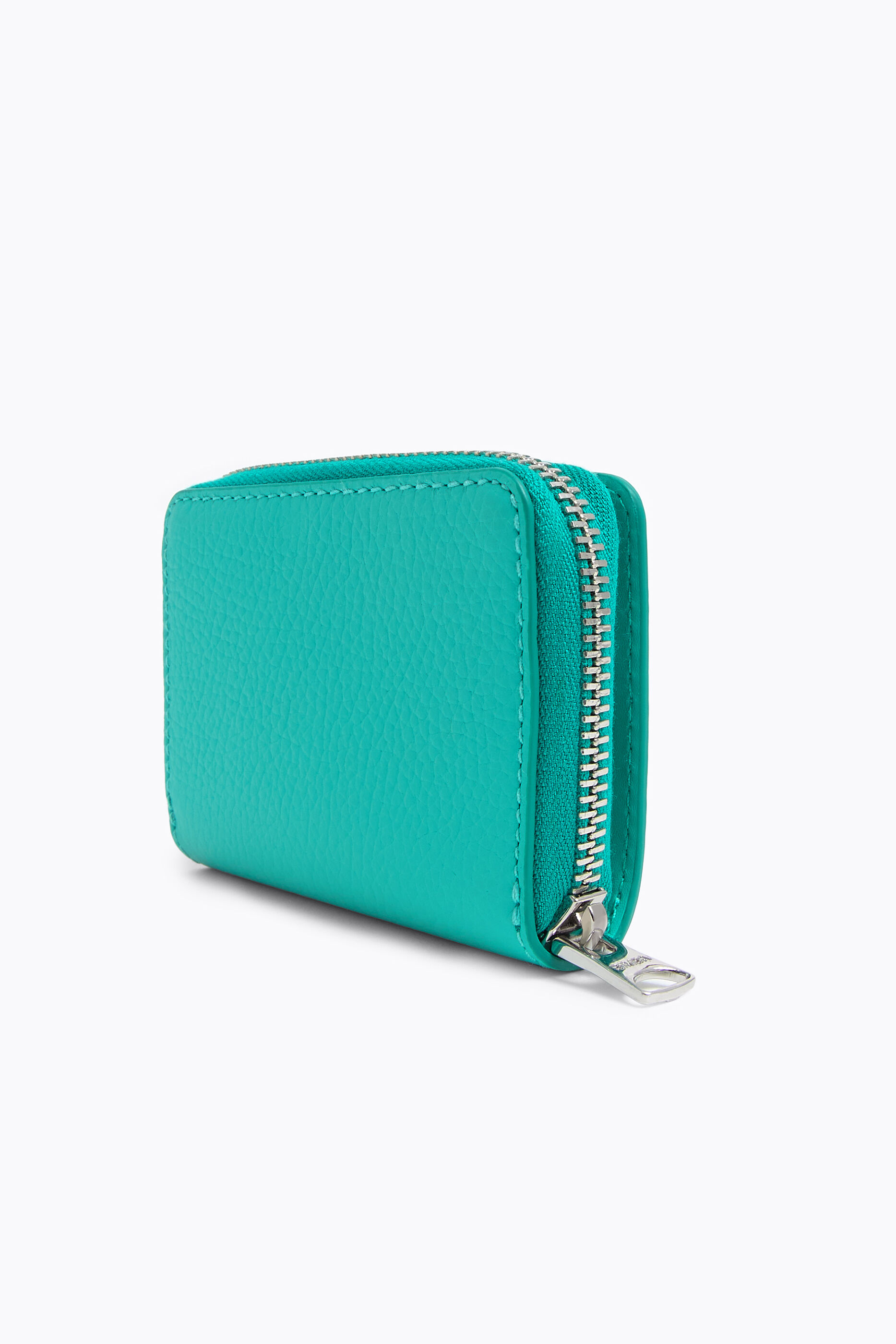 teal leather purse