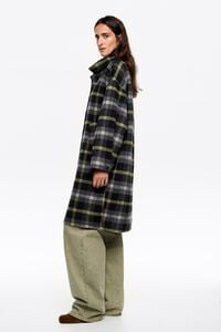 Black checked double-face coat