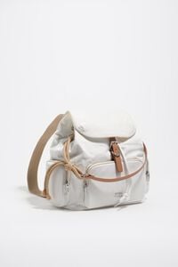 White nylon Pocket backpack