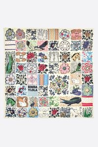 Off-white mosaic wool shawl