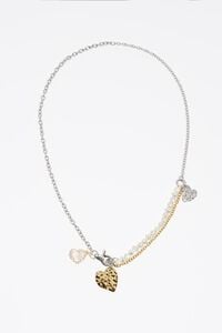 Halskette mehrere Ketten Herz Struktur Goldfarbe