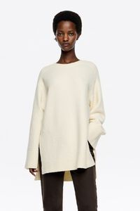Long ivory cotton sweater
