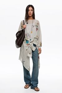 Off-white Seabed lurex batwing sleeve sweater