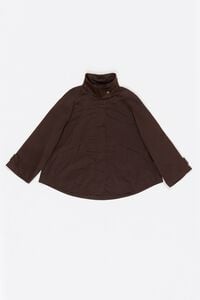 Dark brown coated A-line trench