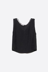 Black boxy top with lace detailing