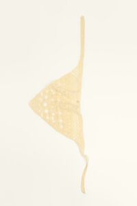 Light yellow mohair headscarf