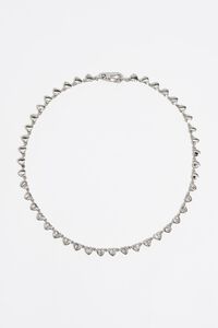 Collar corazones cristales plateado