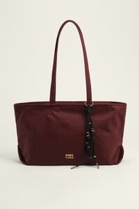 Medium burgundy coated shopper bag