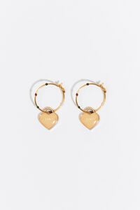 Medium ivory enamel heart logo hoop earrings