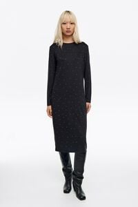 Flowing dress anthracite glitter