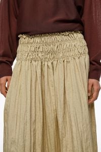 Olive mini Dots ruched flare skirt