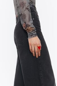 Anillo coraz&oacute;n rojo