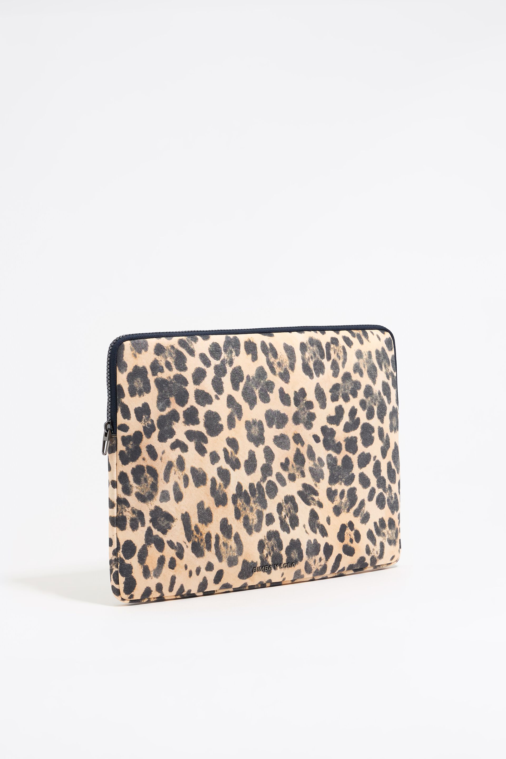 Laptop Sleeve Funda Portatil Bimba Y Lola Beige Leopard Print