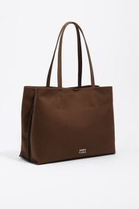 Dark khaki waxed gabardine Chihuahua shopper bag