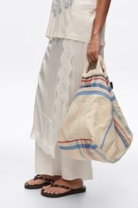 Bolso maxi lino crudo