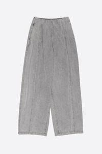 Gray fluid wide leg denim trousers