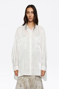 Shiny white oversize shirt