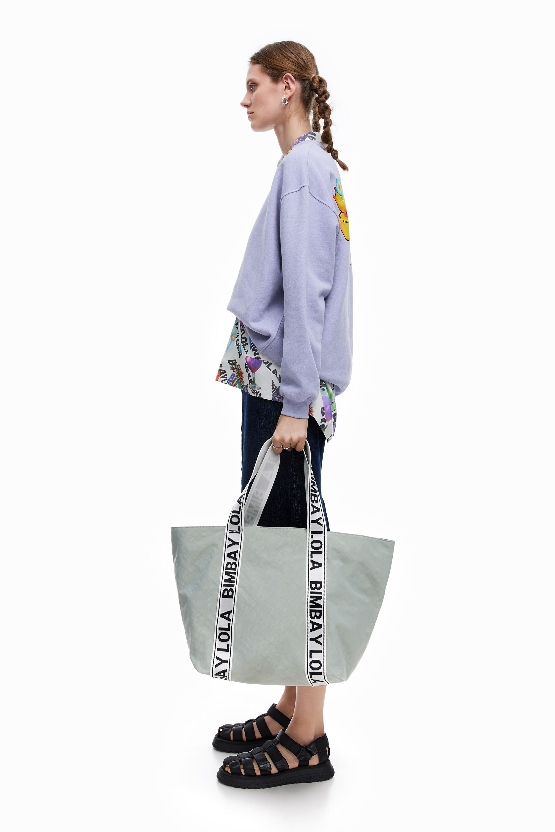 Bolso shopper XL nylon azul hielo