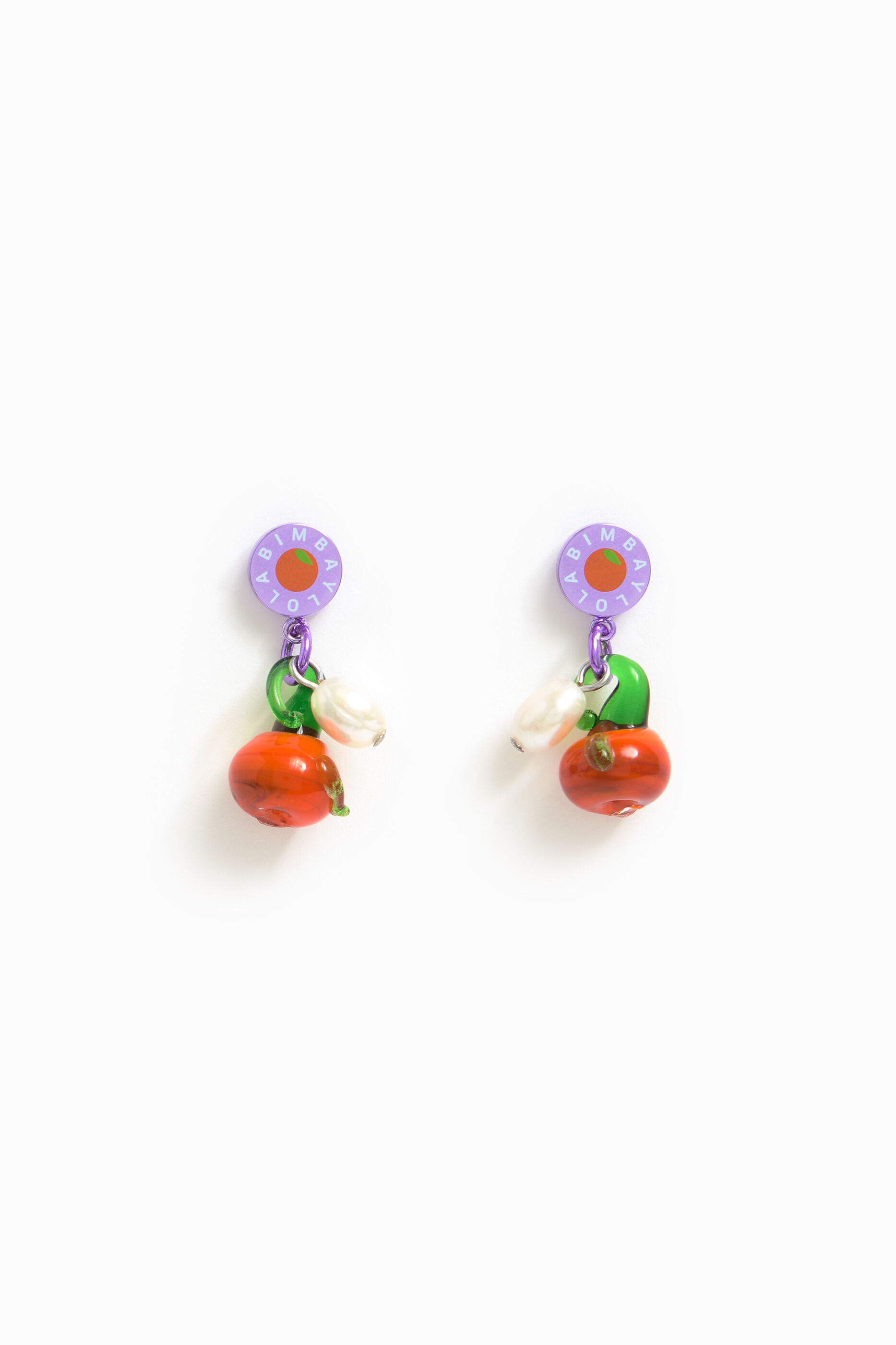 Pendientes fruta morado