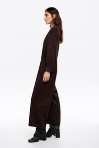 Dark brown adjustable waist jumpsuit