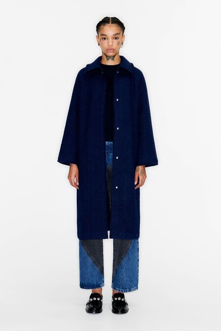 Navy blue tweed coat