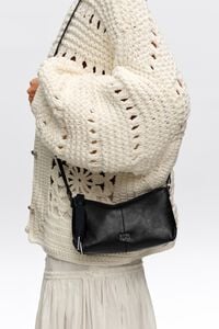 Black leather mini crossbody bag