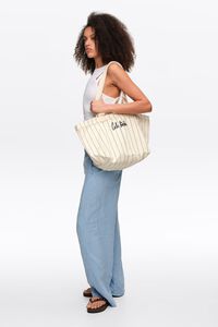 Large off-white cotton basket bag