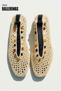 Natural crochet ballerina with stones