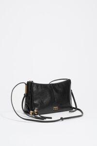 Small black leather crossbody bag