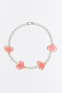 Collar resina corazones rosa