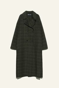 Khaki double-face midi coat
