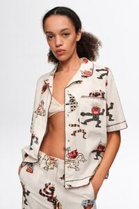 Camisa recta pespuntos decorativos Samba