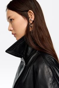 Black leather double-breasted vest