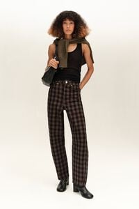 BARREL- Black checked 5-pocket jeans
