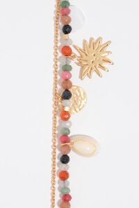 Pulseira dobre sol e l&uacute;a dourado cepillado