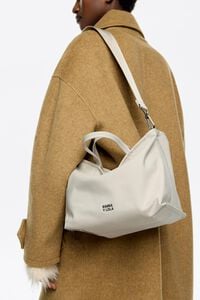 Medium stone white nylon Chihuahua shopper bag