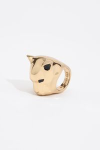 Gold panther head ring