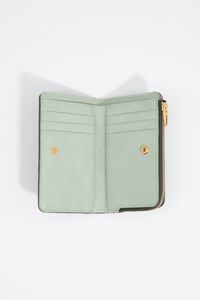 Dark green plaited compact purse