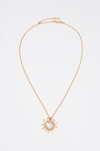 Brushed gold mother-of-pearl sun necklace