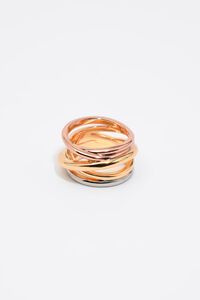 Intertwined multi-tone gold ring