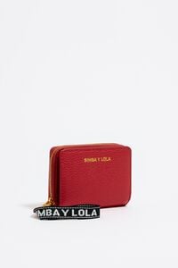 Cartera solapa piel roja
