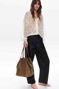 Bolso shopper grande serraje oliva