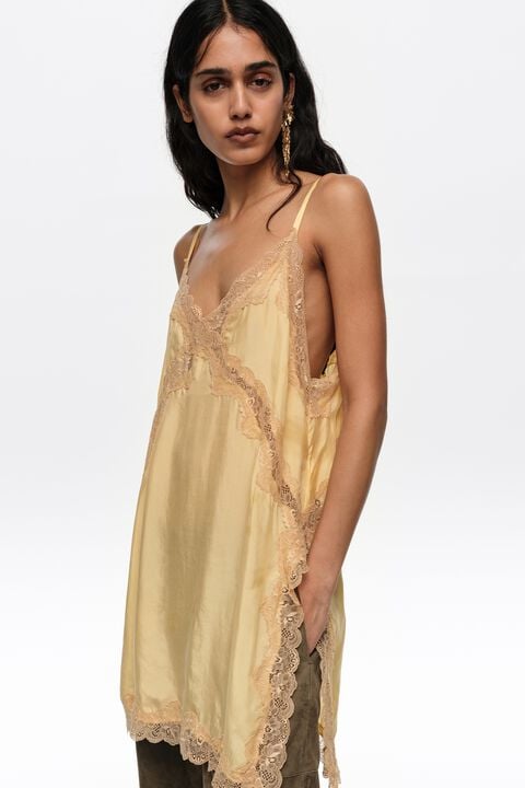 Long yellow lingerie top